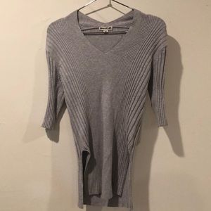 Whistles Grey Ribbed Top with Side Slits